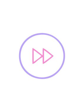 Hızlı ileri sarma simgesinin çizgi resmini çizen çizginin radyoaktif parlayan animasyonu