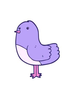 Karikatür renkli kuşun titrek hareketli animasyonu