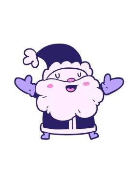 Karikatür Noel Baba tasarımının titreşimli hareketi