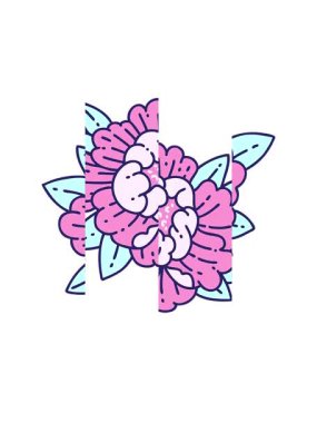 Dövmenin hareketli animasyonu geleneksel çiçek stilinde.