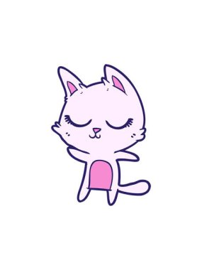 Huzurlu çizgi film kedisinin dikkat çekici animasyonu