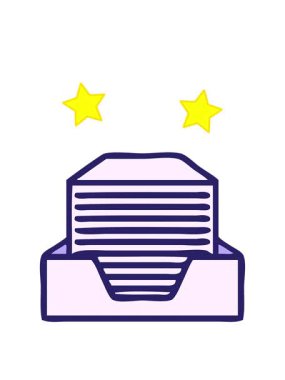 dönen yıldızlar bir yığın ofis kağıdının çizgi filmlerinin animasyonu