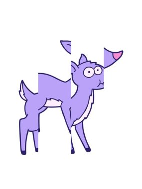 Geyik çizgi filminin bölünen hareketi