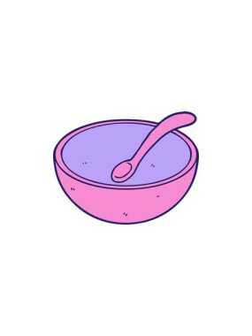 Çizgi film ahşap kâse ve kaşığın satış animasyonu