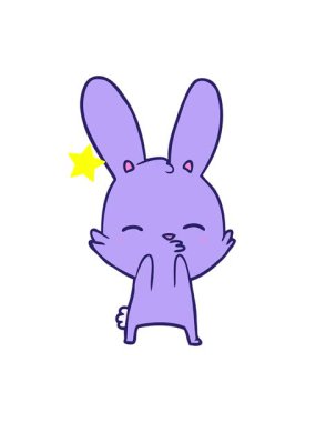 Parıldayan yıldızlar meraklı tavşan çizgi film görüntülerinin animasyonunu etkiler.