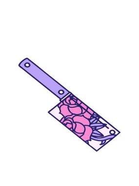 Satır ve çiçeklerin ikonik dövme tarzının hareketli animasyonu