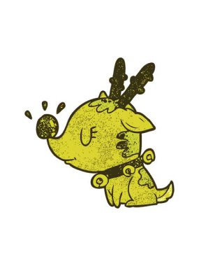 Çizgi film Noel ren geyiği tasarımının renk animasyonu