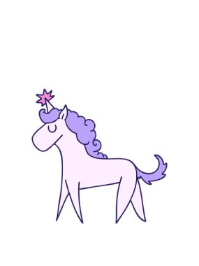 Tek boynuzlu atın el hareketli animasyonu.