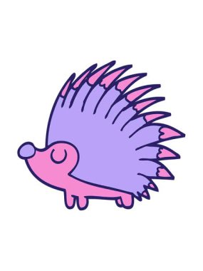 Çizgi film animasyonunun titreşimli hareketi. Kirpi desenli.