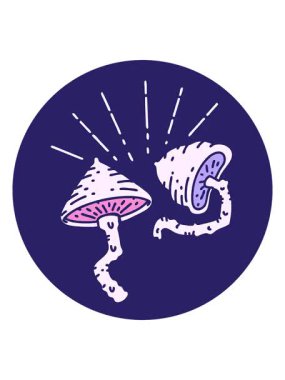 Dövme stili mantarların titreşimli hareketli görüntüsü