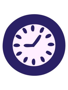 Bir duvar saatinin sevimli çizgi filminin hareket animasyonunu oynat