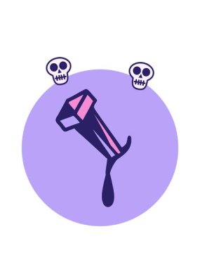 demir çivi çiziminin kafatası animasyonu