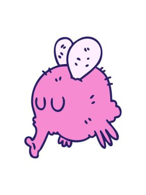 El çizimi çizgi film sineğinin parlak ışık efekti