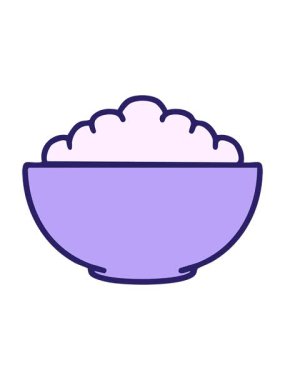 Sade kasedeki sıcak pirincin hareketli animasyonu