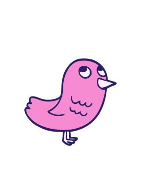 Yanıp sönen radyan çizgileri çizgi film karalama kuşu bahçe kuşu animasyonu