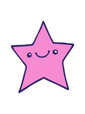 Mutlu çizgi film yıldızının hareketlerini salla ve durdur