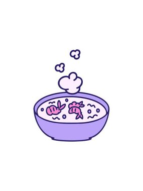 Sıcak Japon karidesinin buharda pişmiş halinin yıldız patlaması etkisi.