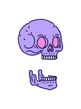 Kafatasının ikonik dövme ikonunun hareketli animasyonu