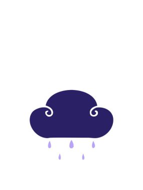 El hareketlerinin hareketli animasyonu çizilmiş tuhaf çizgi film yağmur bulutu