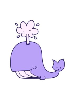 Karikatür balina çiziminin titreşimli animasyonu