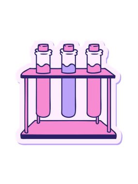 Bir bilim test tüpünün el çizimi karikatür karikatürünün animasyonunu aç.
