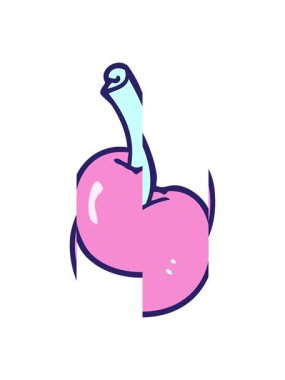 Karikatür kirazının bölünmüş hareket animasyonu