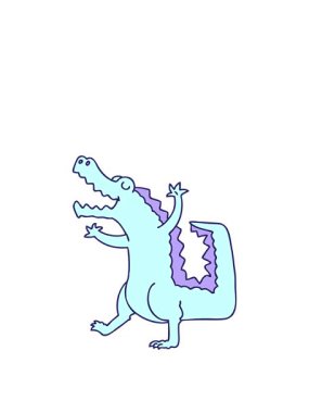 Garip çizgi film timsahının animasyonunu büyütüyorum.