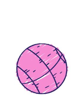 Yükselen ve yüzen basketbol topu çiziminin animasyonu