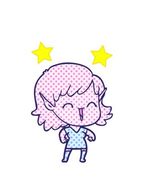 dönen yıldızlar Elf kızının animasyonu