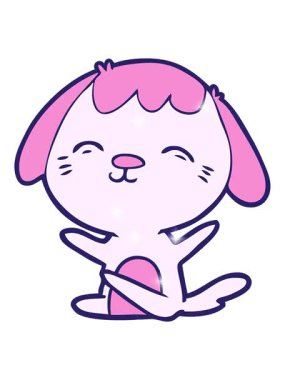 Mutlu çizgi film köpeğinin ışıltı etkisi.