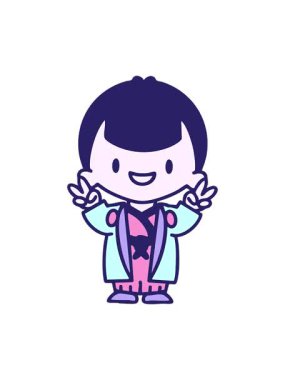 vibrating motion animation of a japanese man in traditional wedding outfit