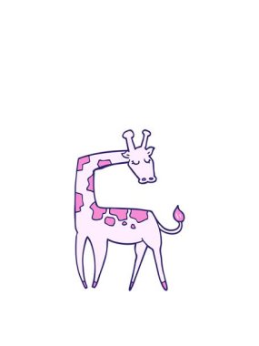 Çizgi film zürafasının zıplama hareketi