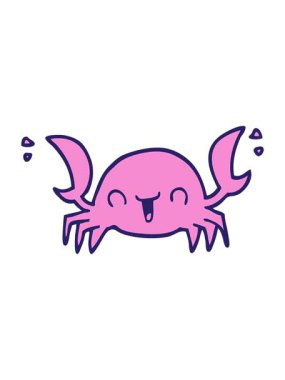 Komik bir yengecin hareketli animasyonu