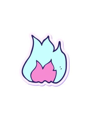 Çizgi film ateş sembolü çıkartmasının bölünme etkisi