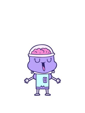 Mutlu robot çizgi filminin animasyonunu büyütüyorum.