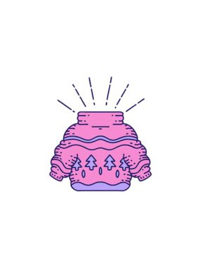 Geleneksel dövme stili bir yılbaşı kazağının yıldız patlaması etkisi animasyonu