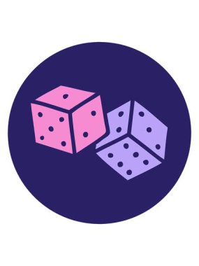 Şanslı zarların ikonik dövme tarzının hareketli animasyonunu oynat