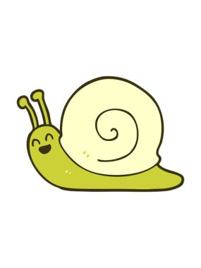 Salyangoz çizgi film elementinin renk animasyonu değişiyor