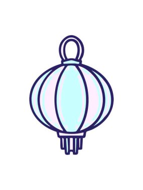 Asılan bir fenerin pikselleşme efekti. Geleneksel Japon parlaması.