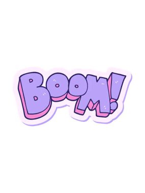 Karikatür patlaması çıkartmasının titreyen hareketi.