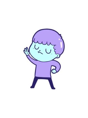 Çizgi film karakteri huysuz çocuğun hareketli animasyonu