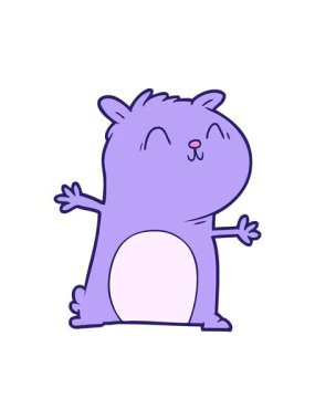 Çizgi film gerbilinin dönen hareket animasyonu