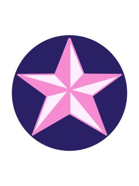 Bir yıldızın ikonik neon dövme şeklindeki görüntüsünün dönen hareketli animasyonu