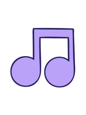 Müzik notalarının sevimli çizgi filminin titreşimli hareketli animasyonu