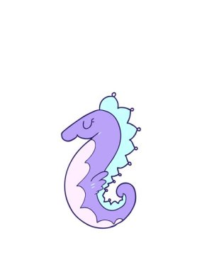 Çizgi film deniz atının animasyonunu genişletiyor.