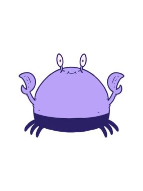 Çizgi film yengecinin hareketli animasyonu