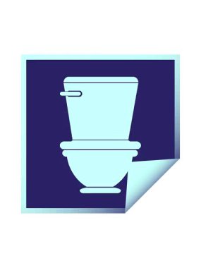 Klozet kare soyma etiketi illüstrasyonunun efekt canlandırması