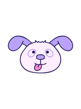 karikatür köpek suratının animasyonunu renklendir