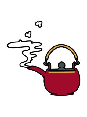 Buharlı geleneksel Japon çay demliğinin hareketli animasyonu