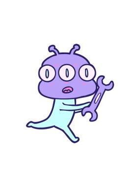 Üç gözlü uzaylının dönen hareketi